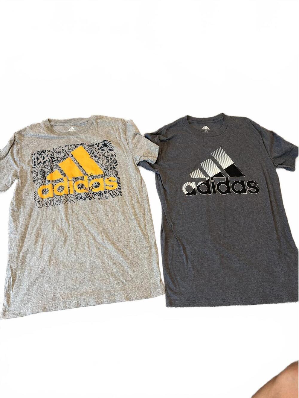 Adidas Boys Lot of 2 T-Shirts Large Size Graphic Logo
